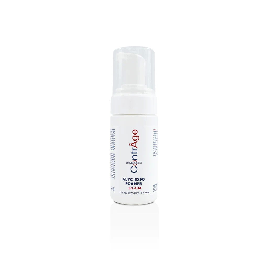Glyc-Exfo foamer 8% AHA - (Dit exfoliërende schuim is speciaal ontwikkeld om de huid te reinigen en diep te zuiveren en textuuronregelmatigheden, dofheid en hyperpigmentatie te corrigeren. De huid is glad, verfijnd en stralend.)